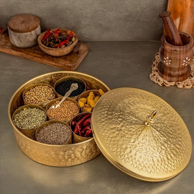 Masala Storage Brass Box