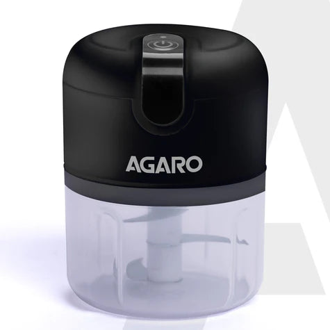 Agaro Elite Rechargeable Mini Electric Chopper, 250 Ml, Black
