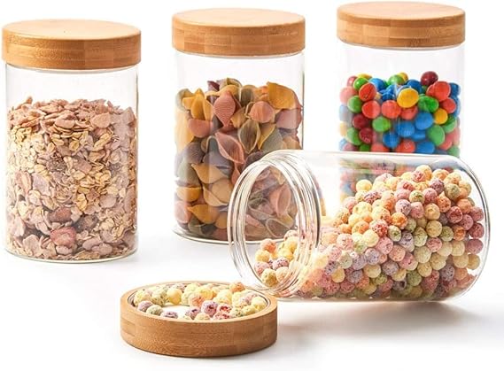 PureFit Borosilicated Glass Jar Wood Lid