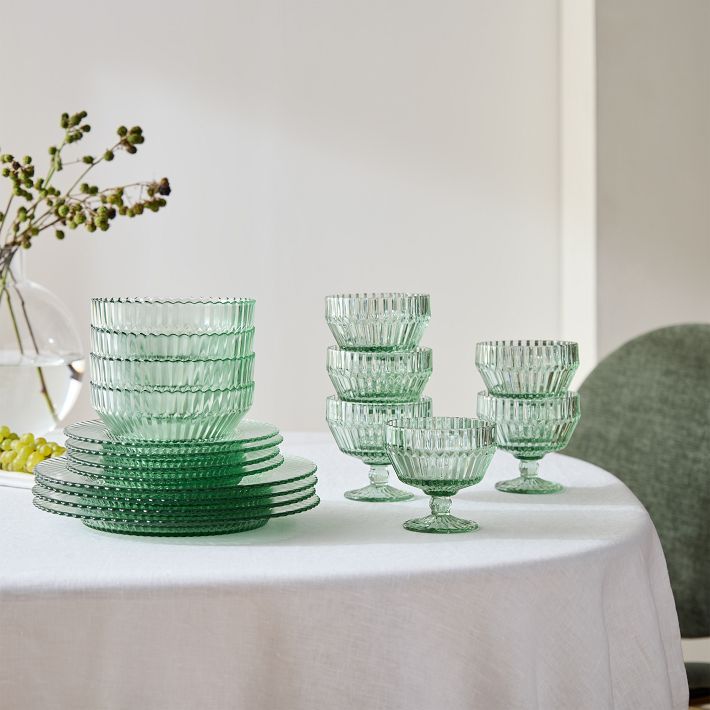Glass Blue Dinner Set