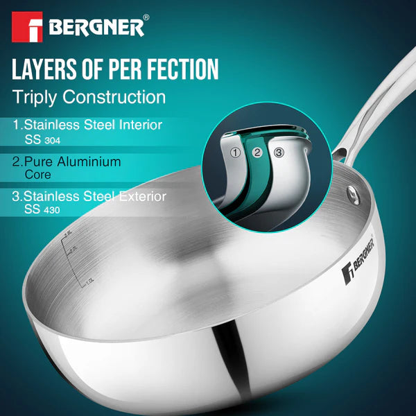 Bergner Argent Saira Saiba TRI-PLY Multi Frypan