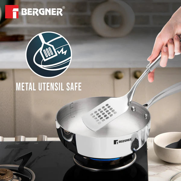 Bergner Argent Saira Saiba Tri-Ply Stainless Steel 3 Pcs Cookware Set