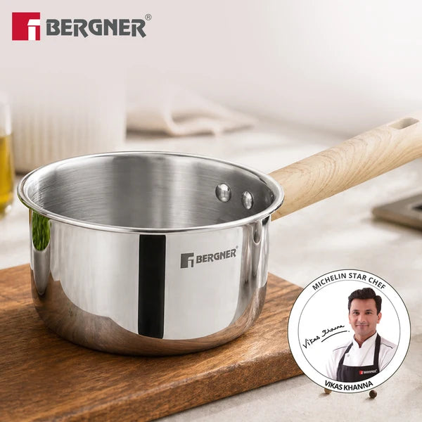 Bergner Tri-Oak Triply Stainless Steel Saucepan
