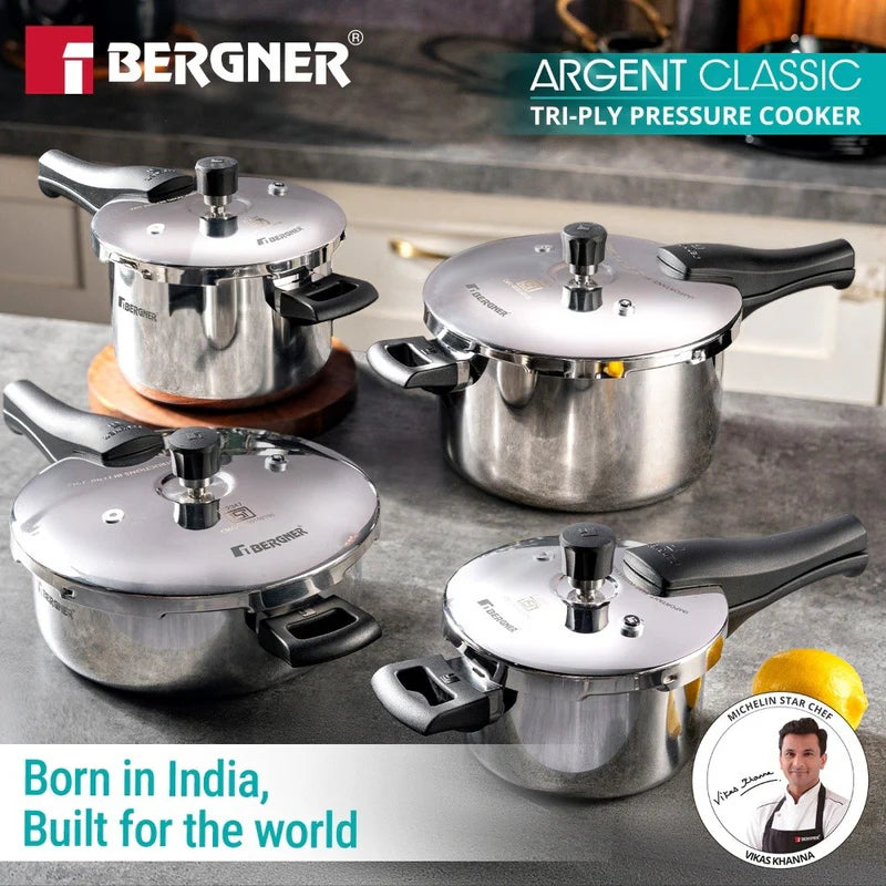 Bergner Argent Classic Triply Outer Lid Pressure Cooker