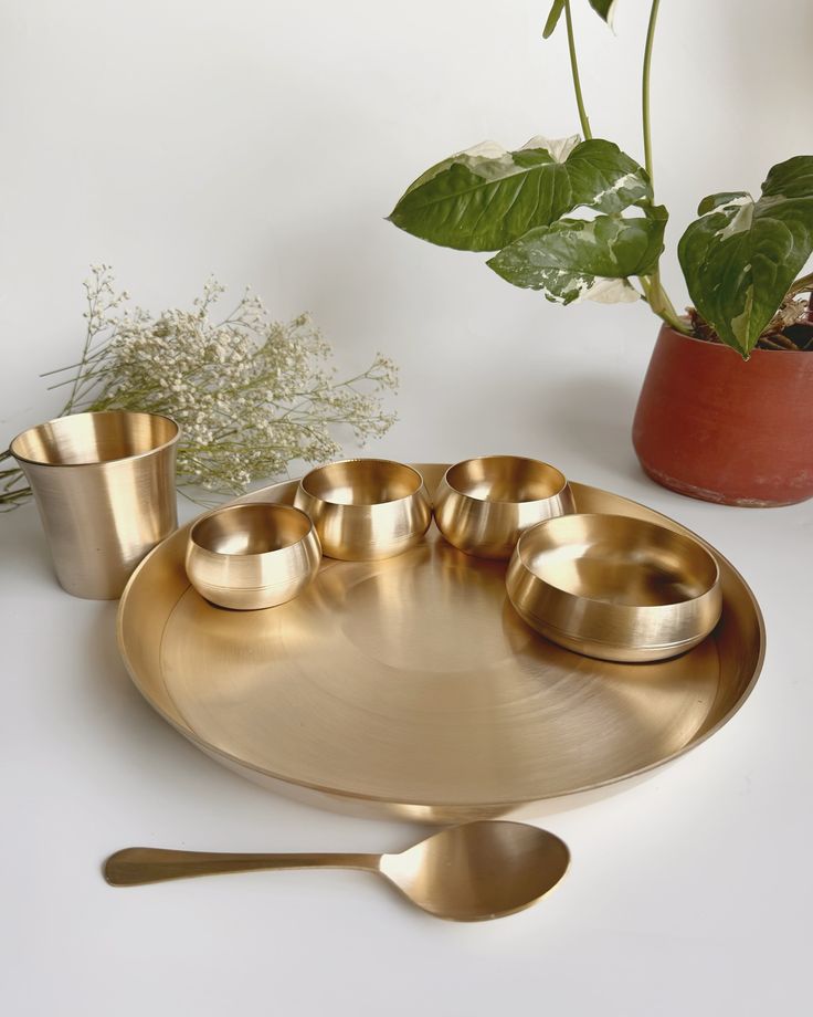 Thali Set with glass and bowl